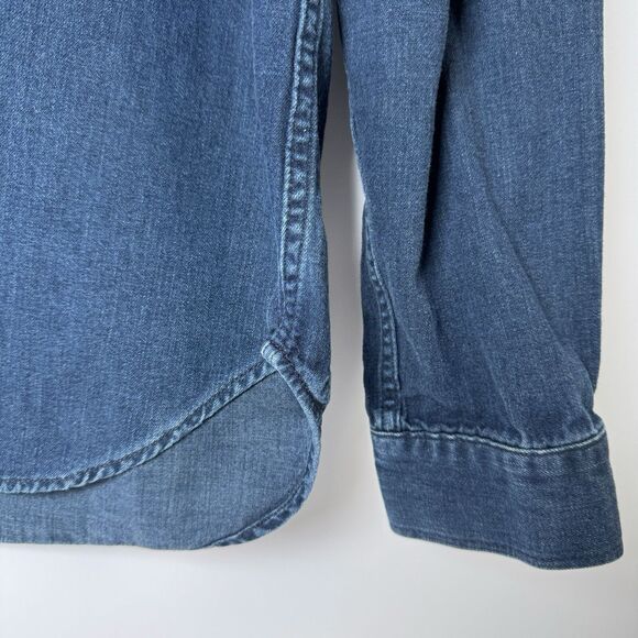 Gap 1969 Men's Large Slim Fit Western Denim Shirt Blue Faded Cowboy Rodeo - Picture 8 of 14